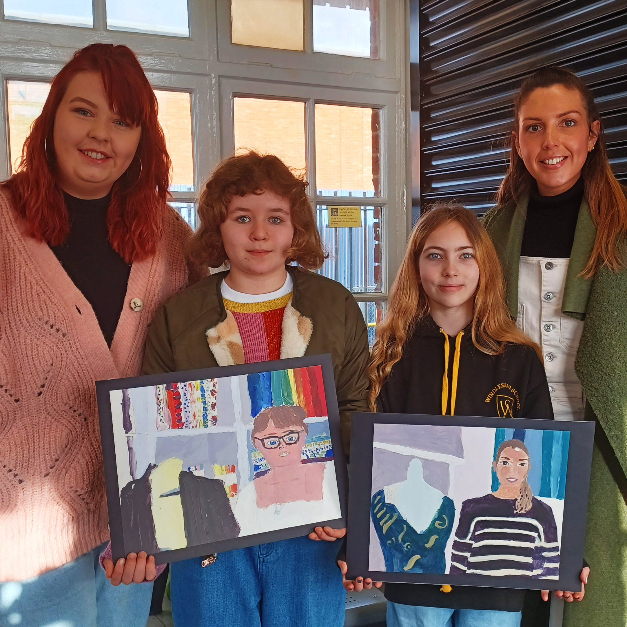 The faces of Petersfield painted by local school children
