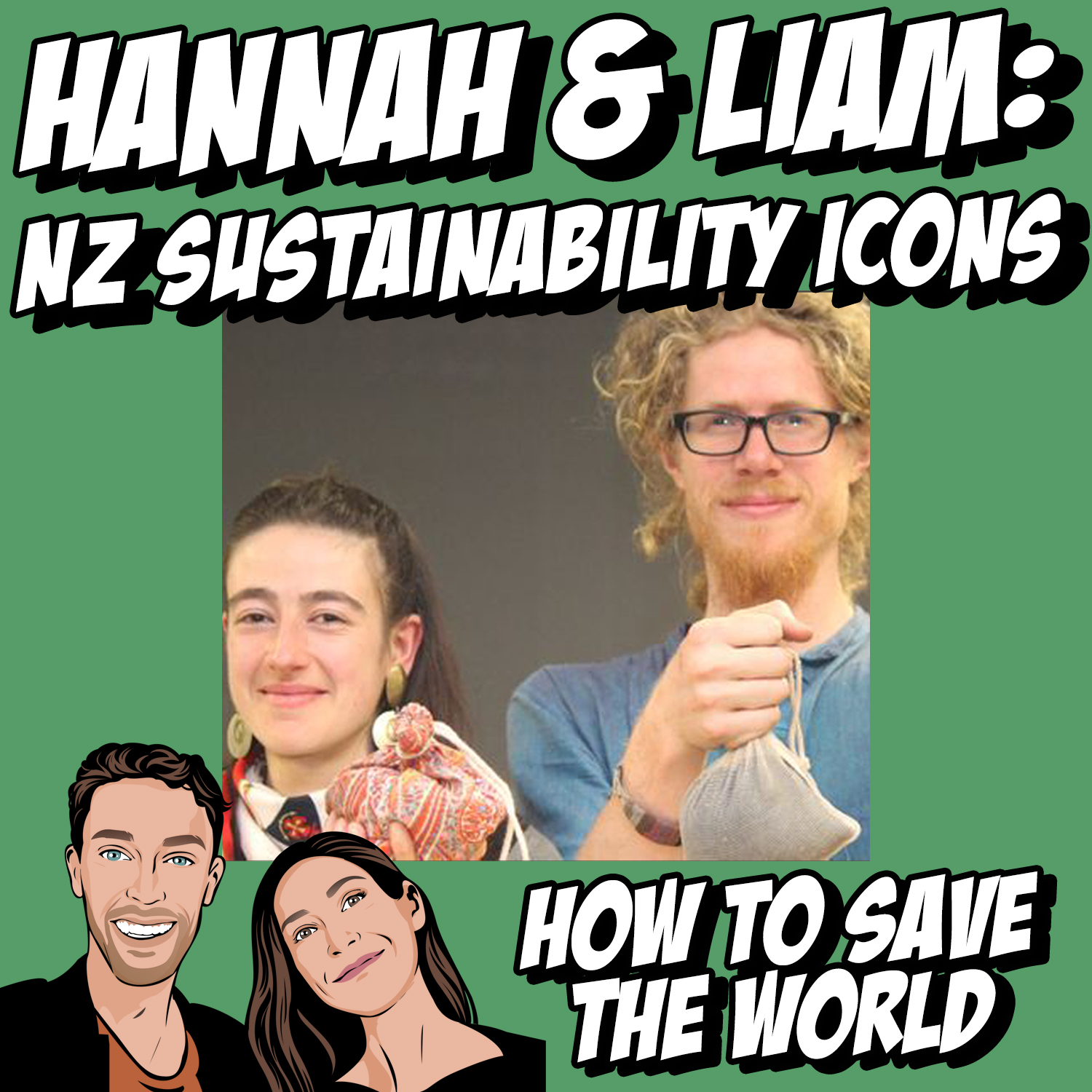 NZ Sustainability Icons; Liam and Hannah