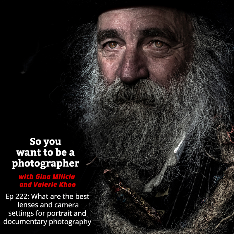 PHOTO 222: What are the best lenses and camera settings for portrait, and documentary photography episode artwork