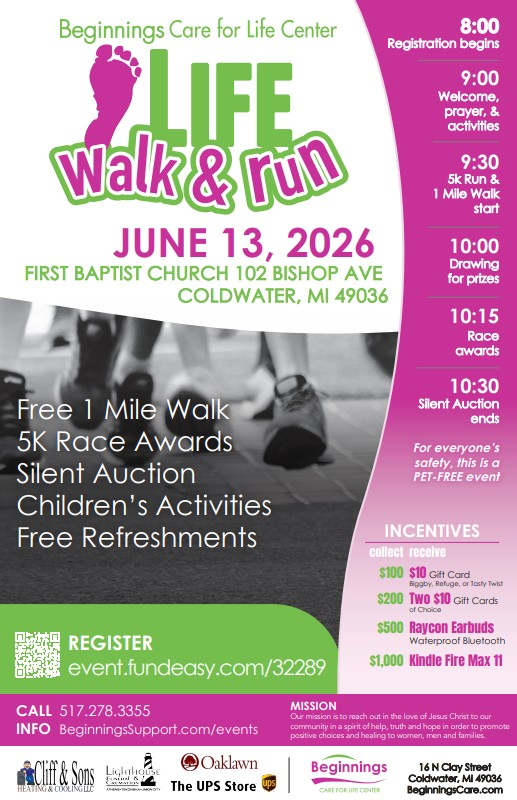 Jane Ford-Tiffany Schwemer-Beginnings Care Life Center-2026 Life Walk and Run Update 6-10-26 episode artwork