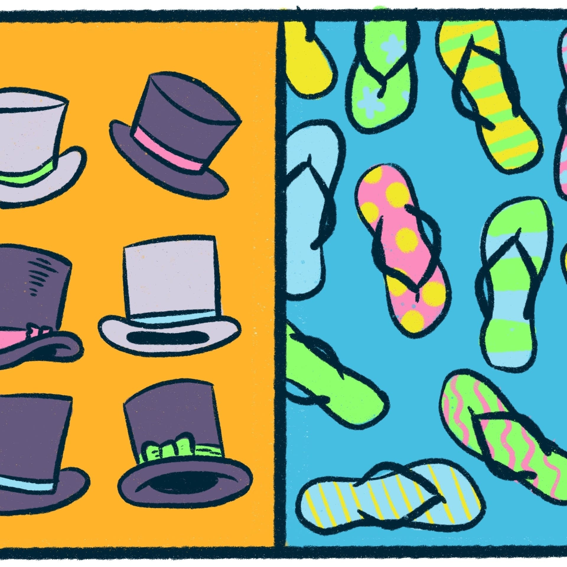 Top Hats vs. Flip Flops: a stylish debate