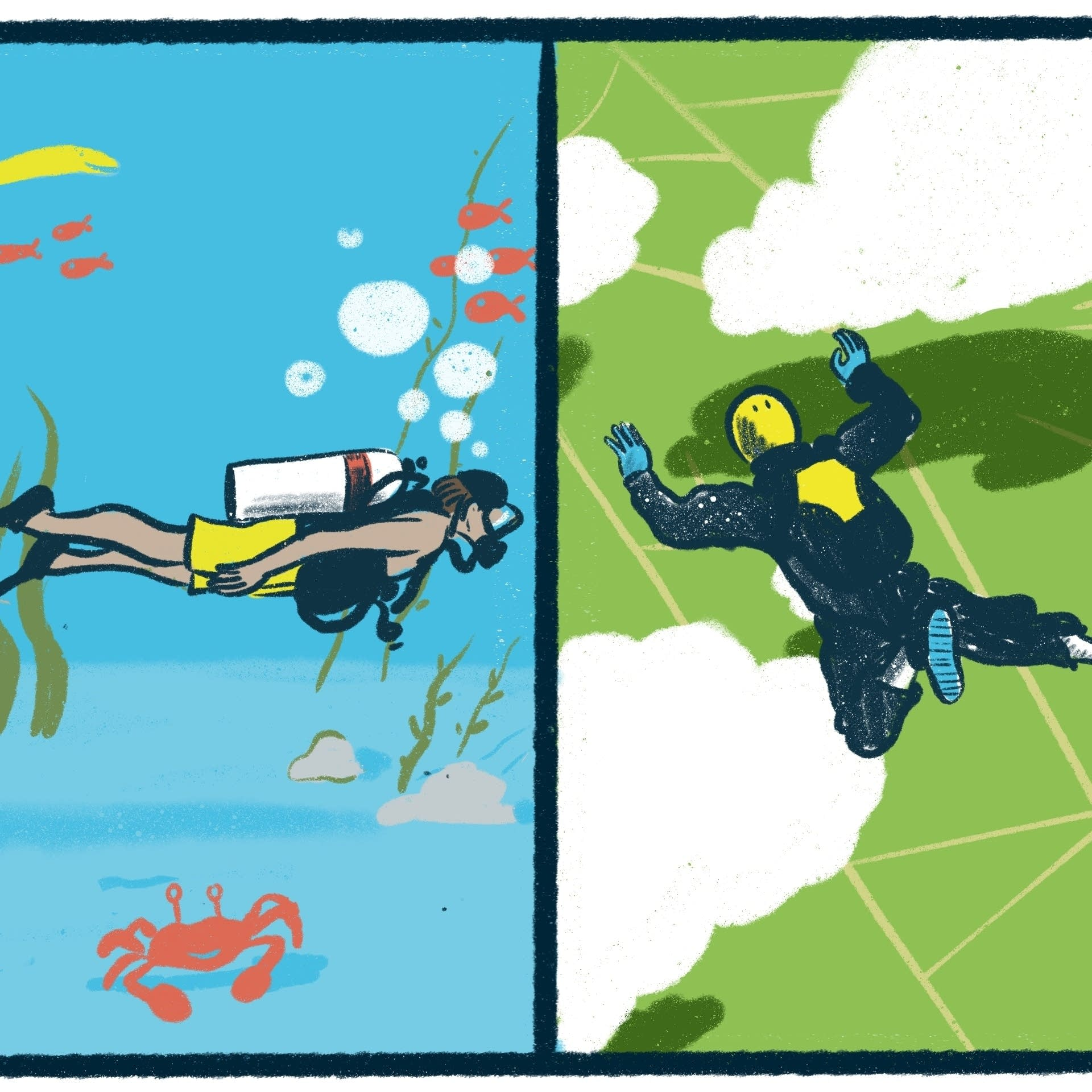 Scuba Diving vs. Skydiving