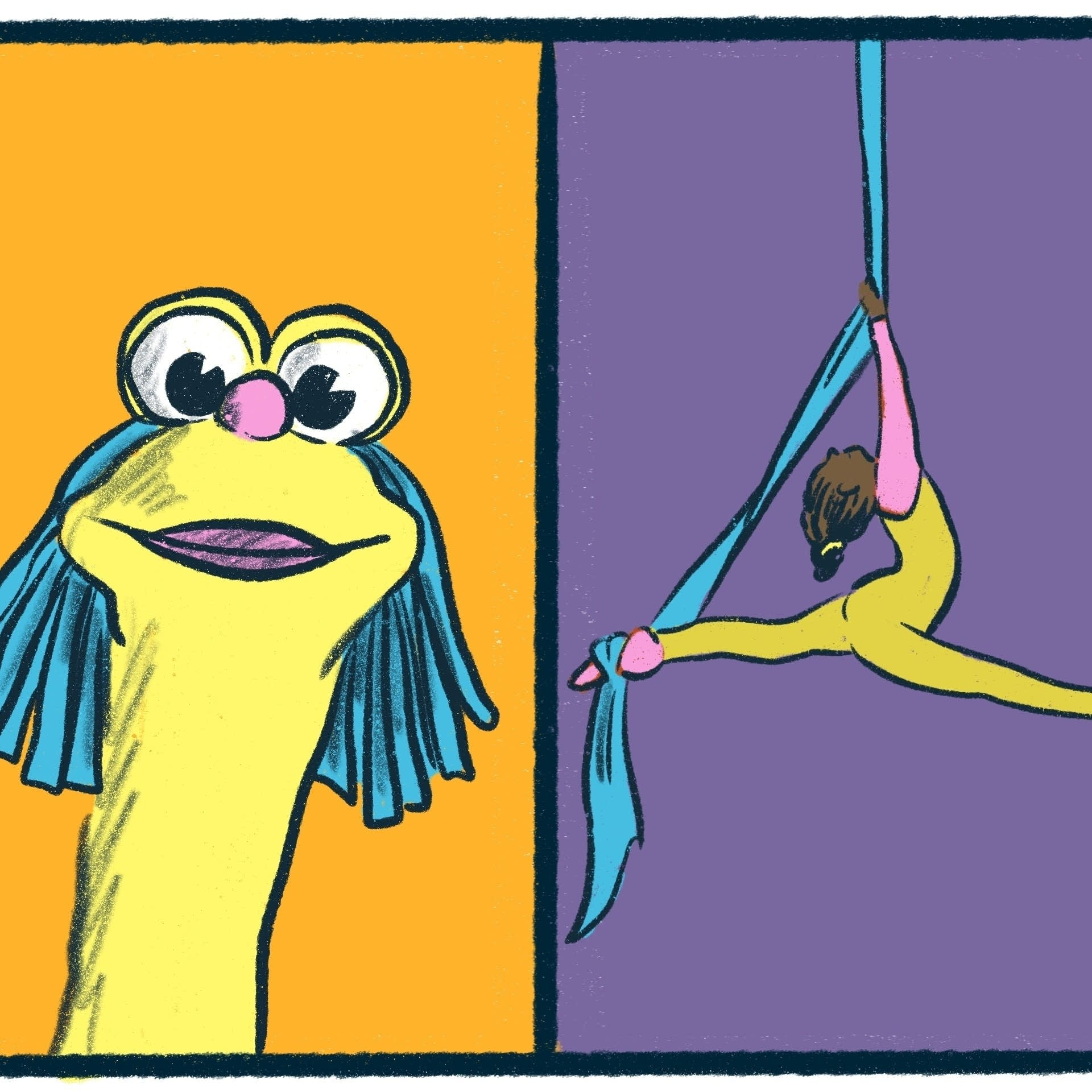 Puppets vs. Acrobatics: a creative debate
