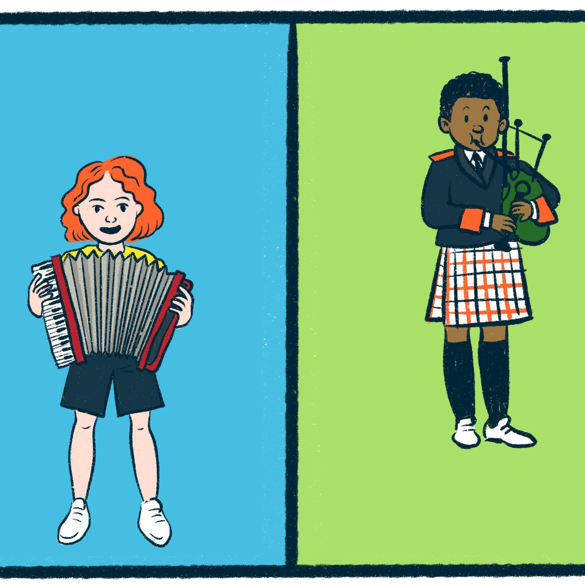 Accordions vs. Bagpipes: a musical debate