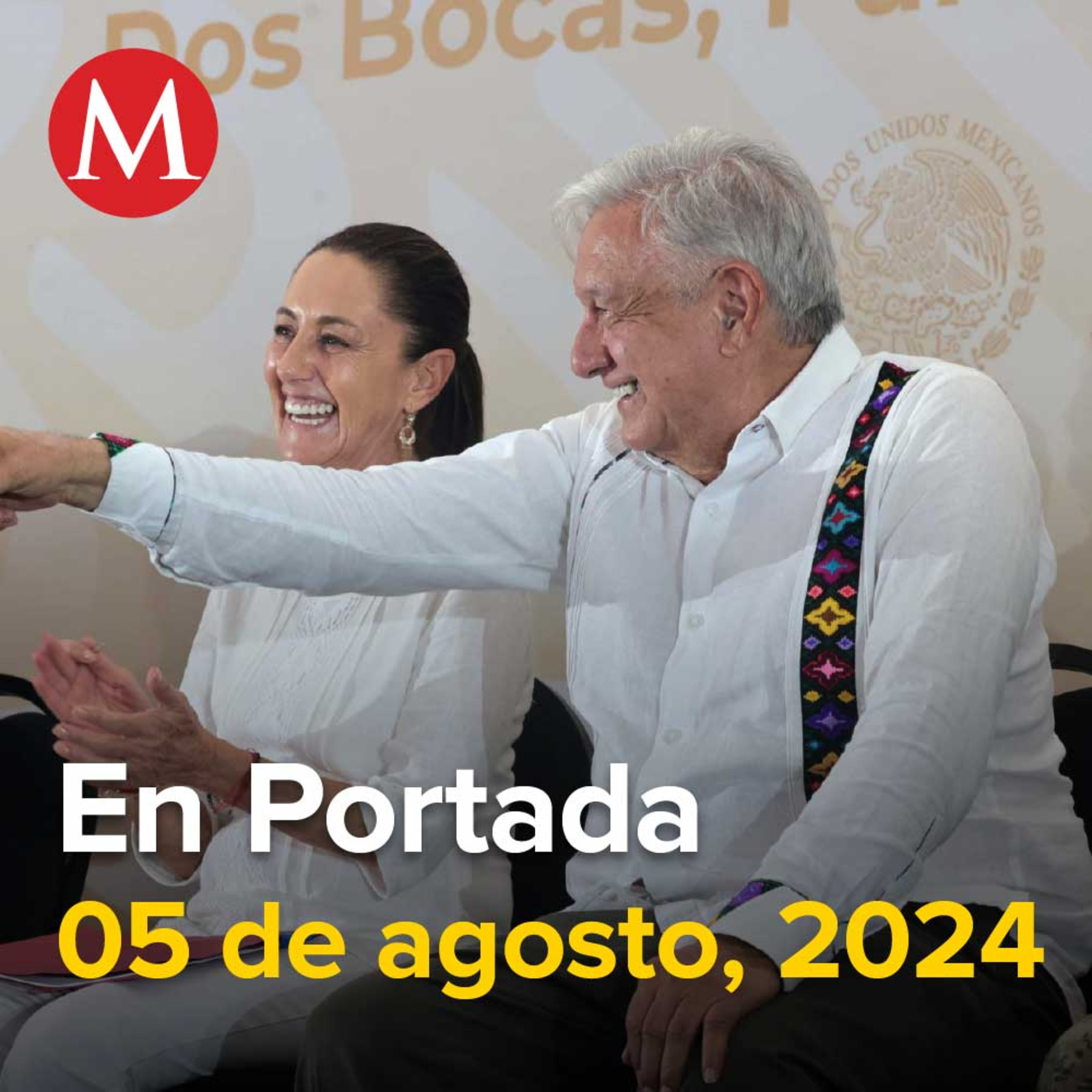 05-agosto-2024. AMLO asegura que Sheinbaum será la mejor presidenta "del mundo mundial", Asesinan a 'El Llanero' periodista de nota roja en Celaya, Tormenta tropical 'Emilia' se forma frente a BC.