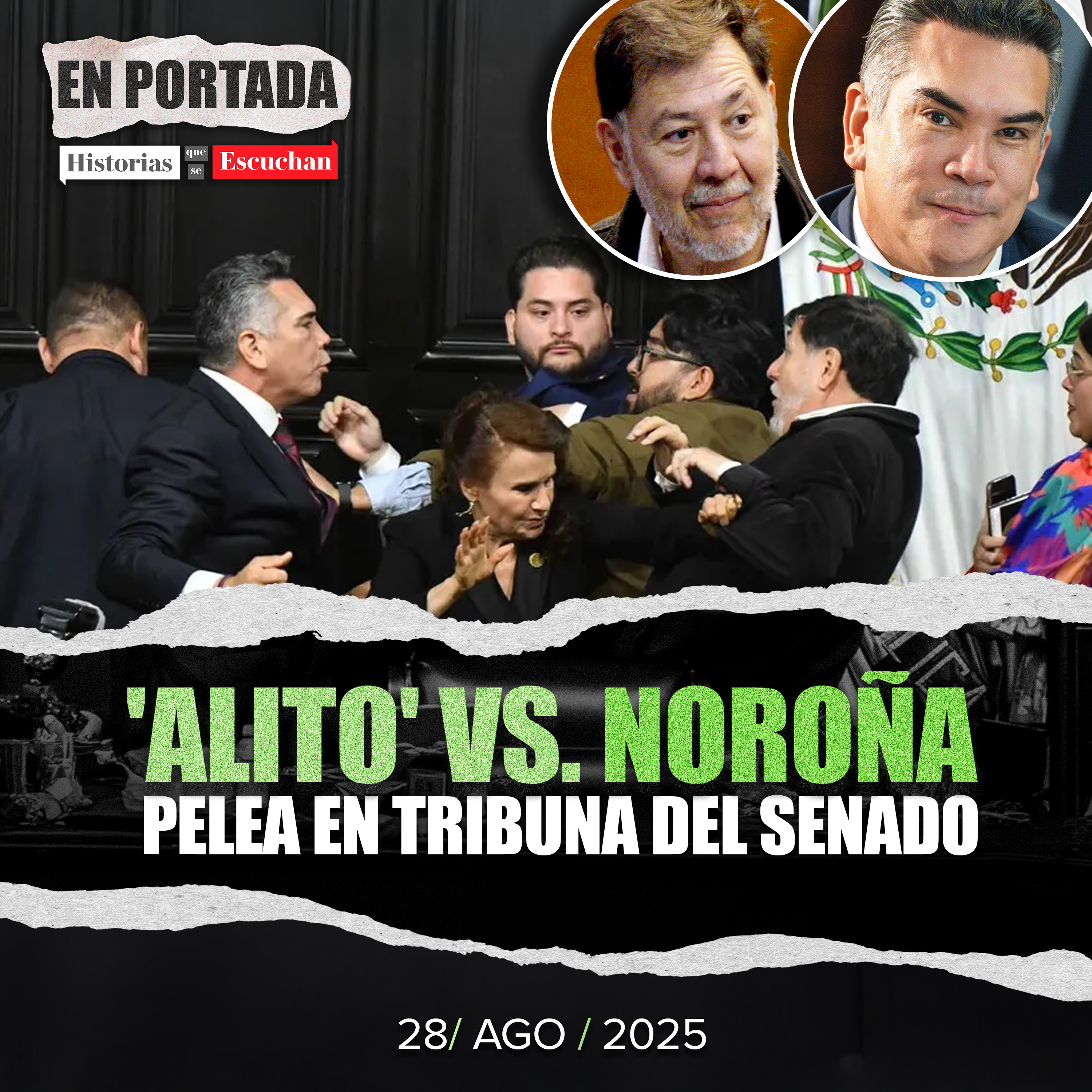De sesión solemne a escándalo: Alejandro Moreno y Gerardo Fernández Noroña se pelean en el Senado