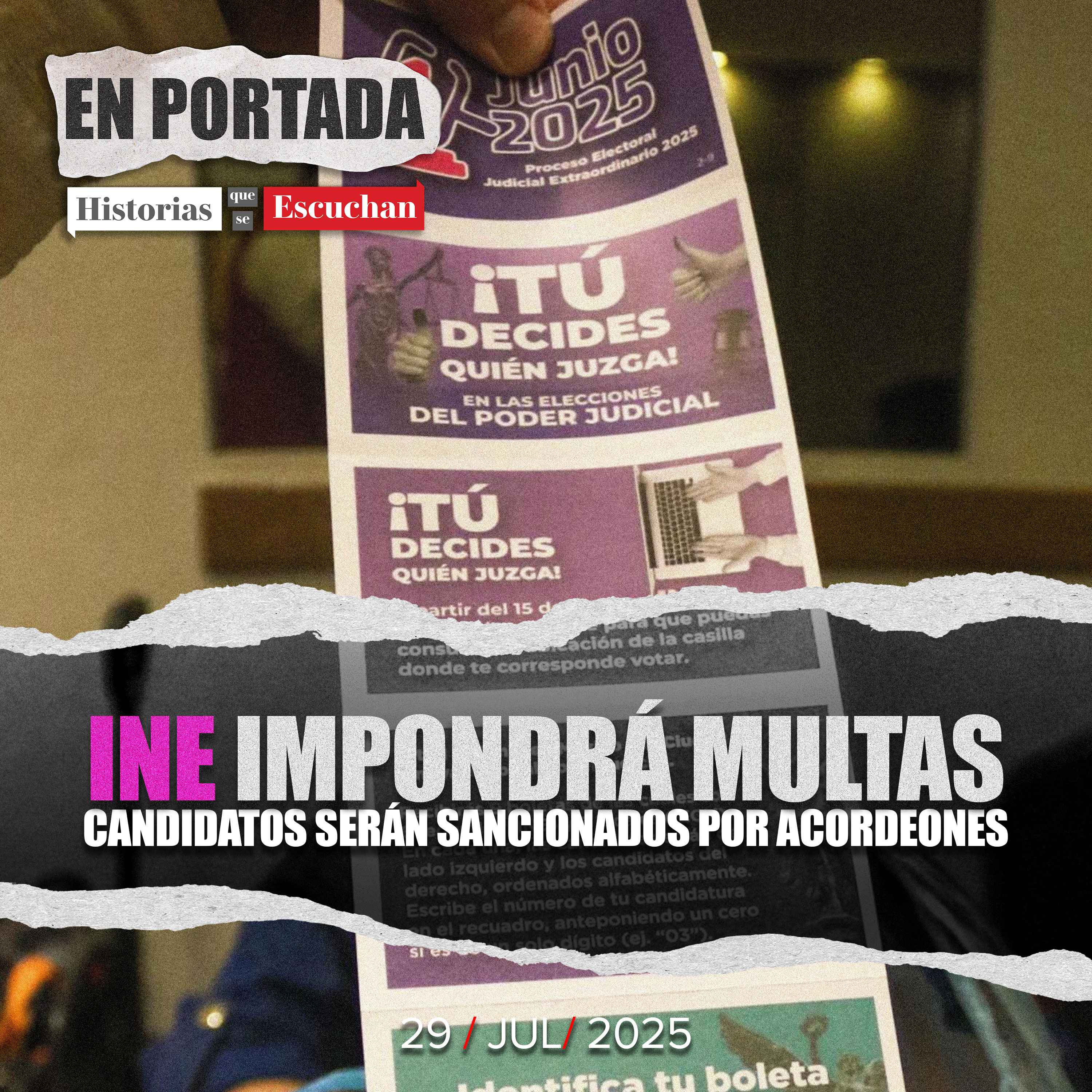 Multa INE por 'acordeones' en elección judicial, aunque aún no hay culpables