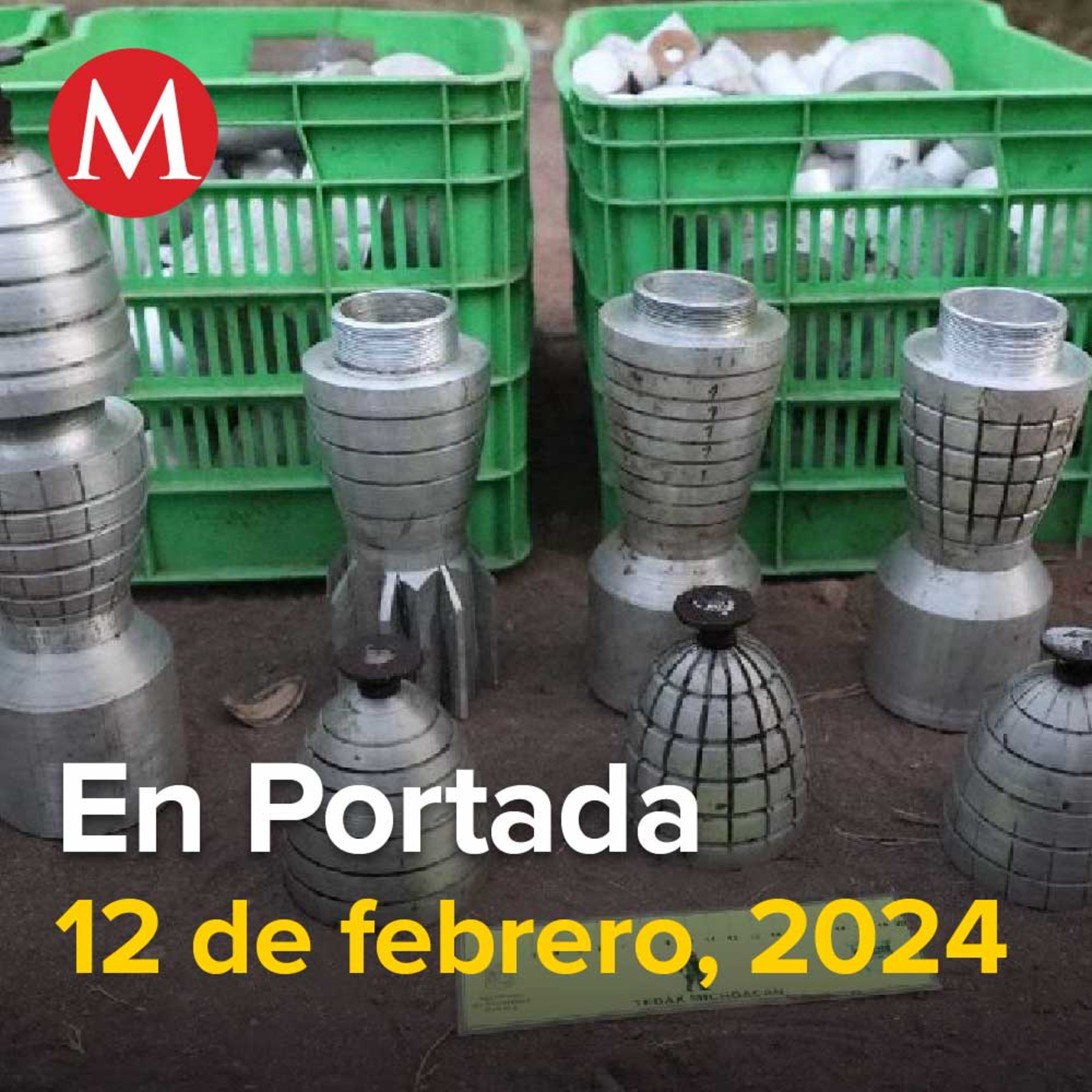 12-febrero-2024. Desactivan la armería más grande del 'narco' en territorio del CJNG, AMLO supervisa obras del Tren Maya tras colapso, Hallan laboratorio con 80 toneladas de metanfetaminas en Sonora.