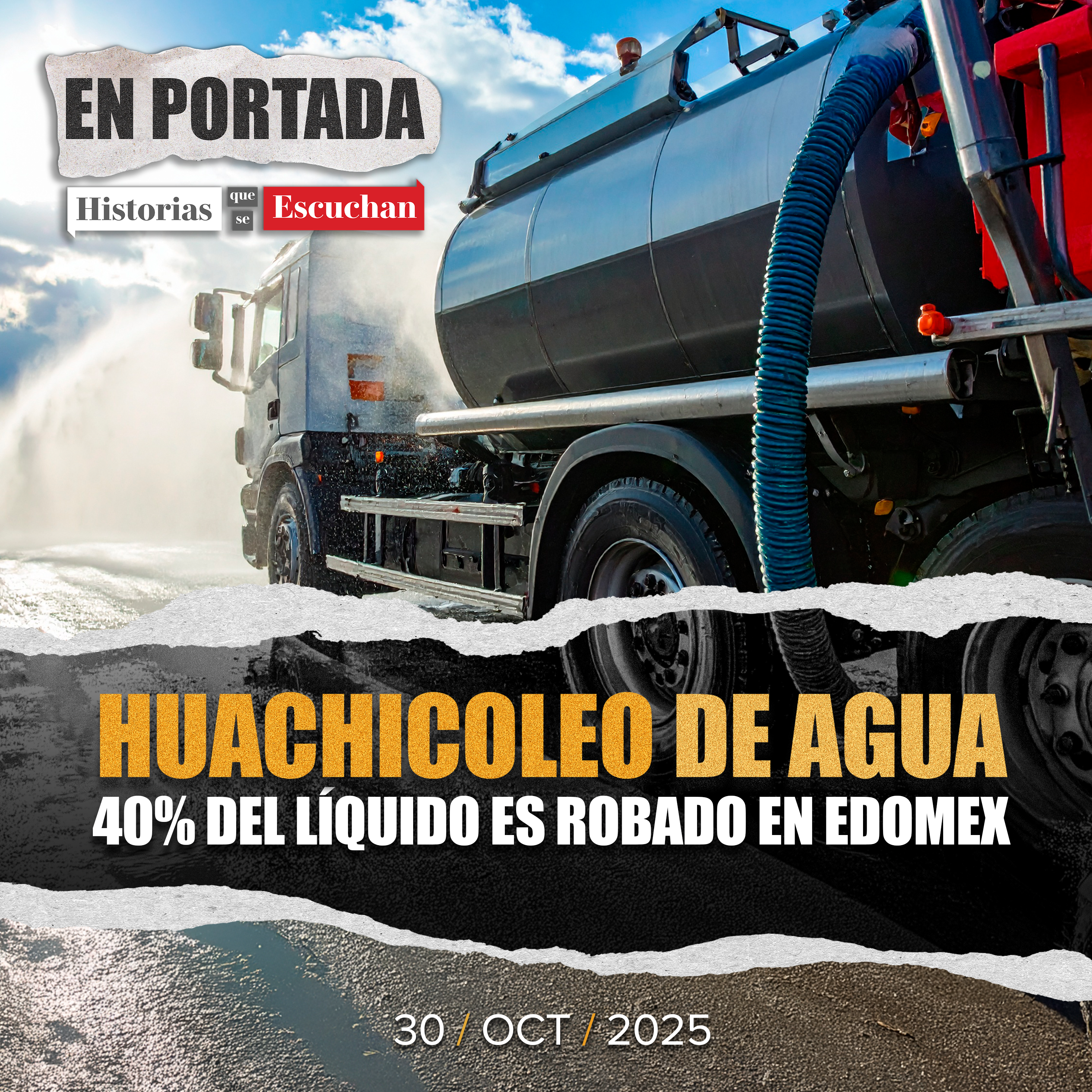 Crisis hídrica en Edomex: el 'aguachicol' que roba 4 de cada 10 litros de agua 