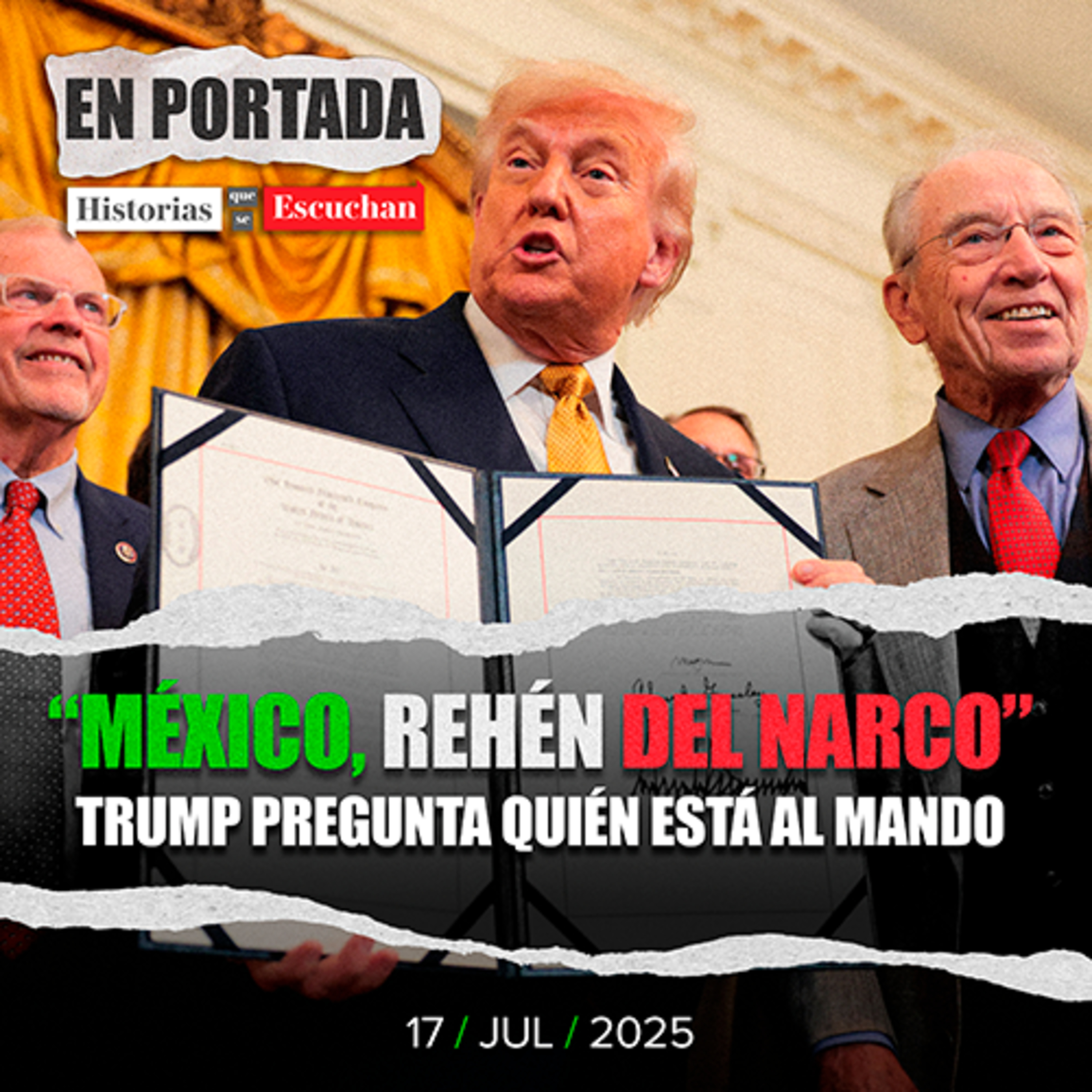 Cárteles mantienen 'petrificadas' a autoridades mexicanas: Trump firma Ley antifentanilo
