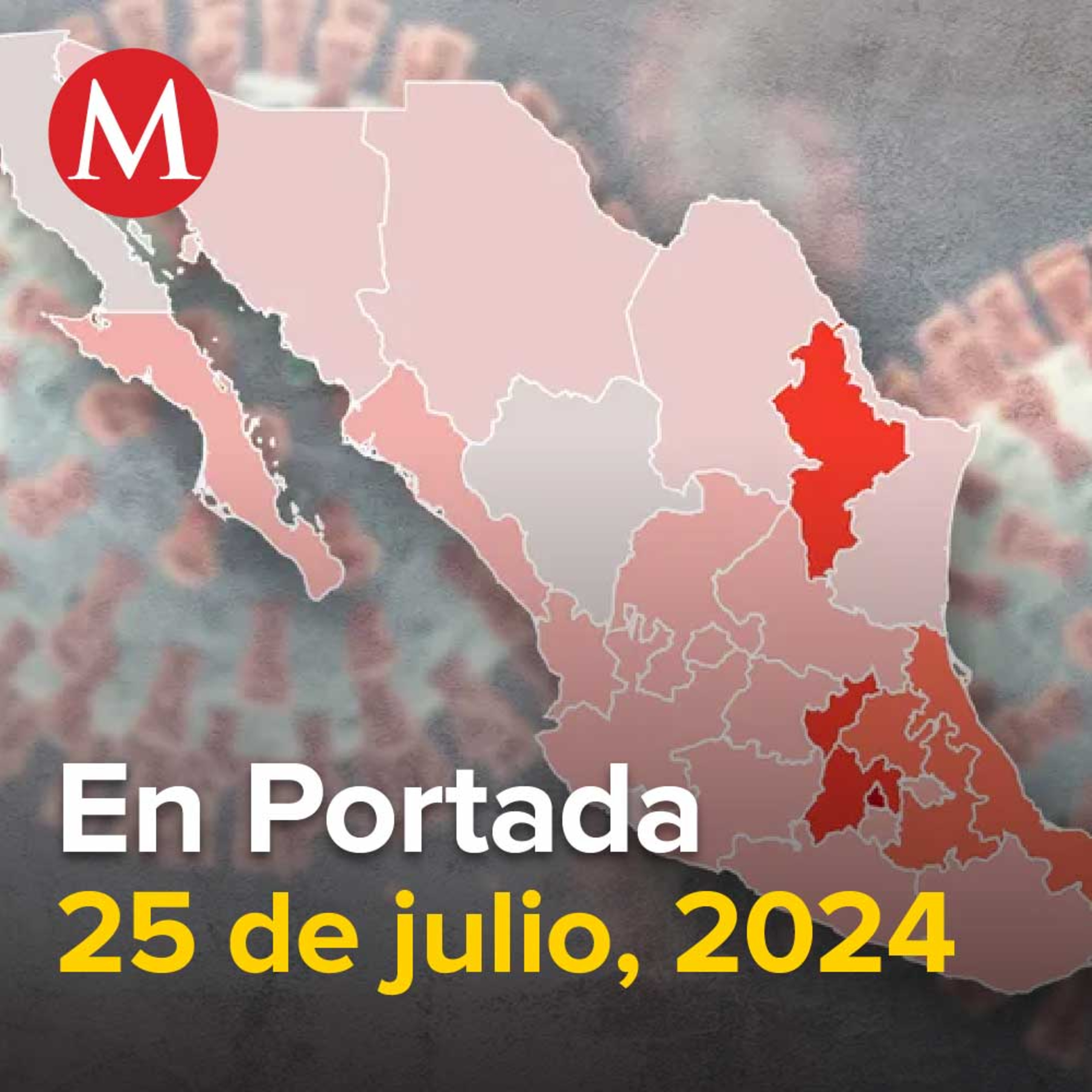 25-julio-2024. Mapa de covid-19 en México: hay 729 casos confirmados y 6 hospitales saturados, AMLO ve especulación en freno a planta de Tesla, Arqueras mexicanas se lucen en la clasificación de tiro.