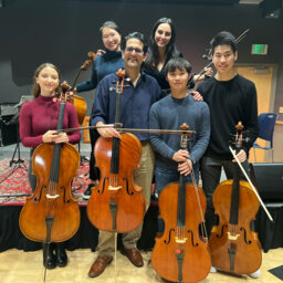 Cellist Amit Peled, in concert with his Peabody student Cello Gang