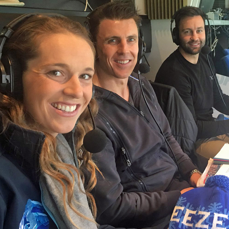 Bec Daniher chats with Lloydy, Jimmy, Mick + Beva ahead of the Big Freeze