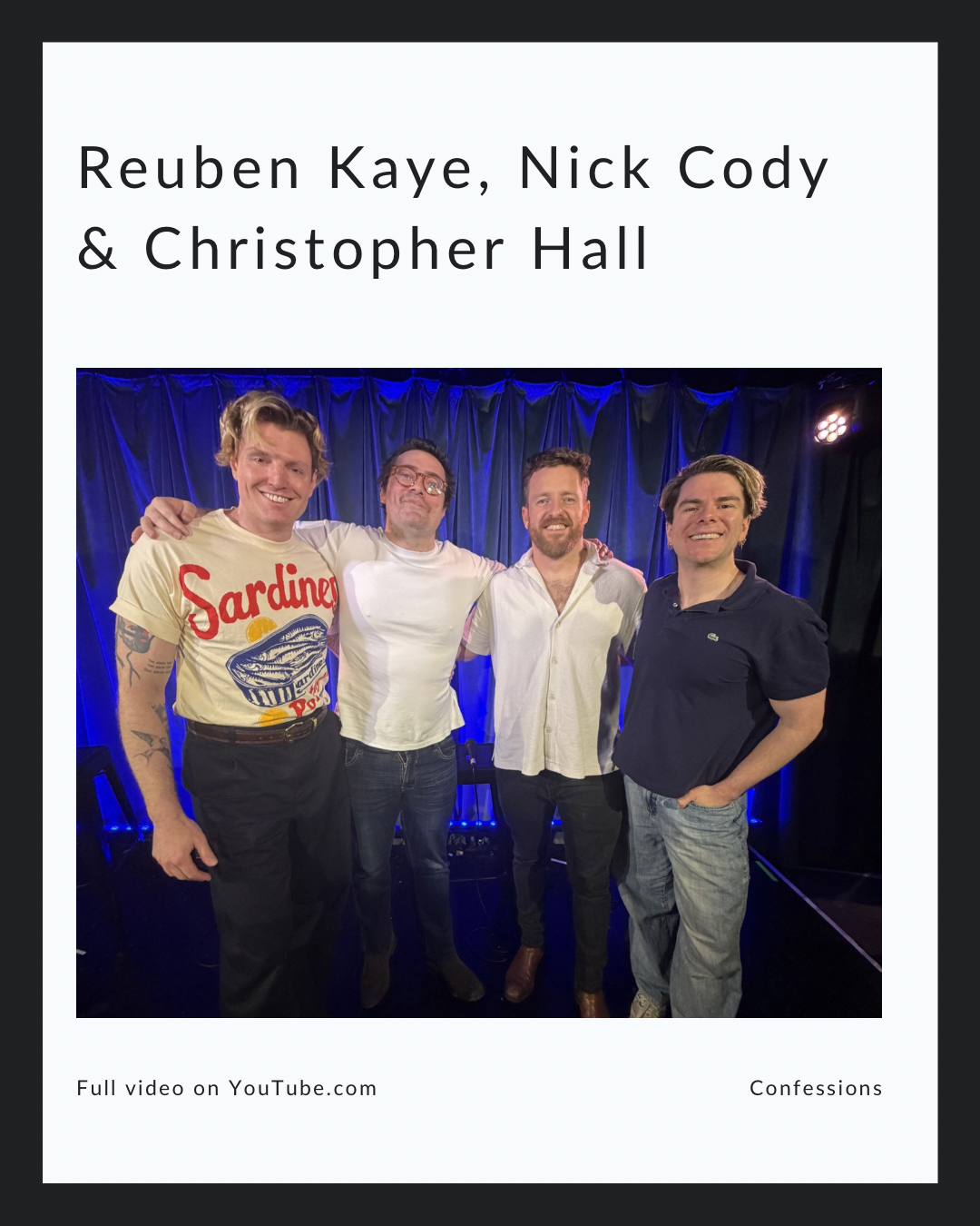 LIVE : Reuben Kaye, Nick Cody & Christopher Hall