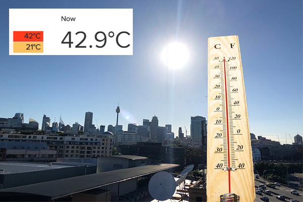 It's a scorcher in Sydney with temperatures hitting over 40