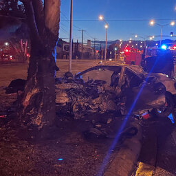 Driver lucky to be alive after fiery Yarraville crash