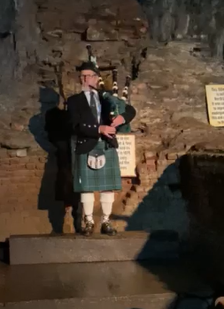 Why this man ventured down a gold mine with his bagpipes
