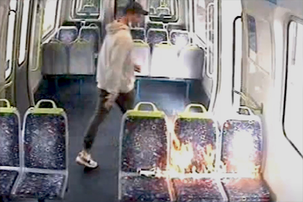 Man sets fire to train seats in brazen daylight arson attack at Laverton