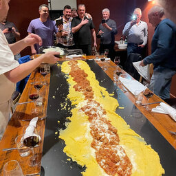 RUMOUR FILE: Italian concreters chow down on 10 foot long polenta