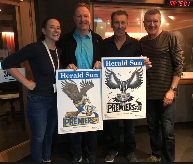 Collingwood great Peter Daicos + Eagles champ Karl Langdon in the studio