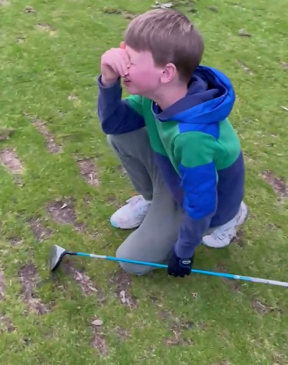 Nine-year-old boy's hole in one caught on camera