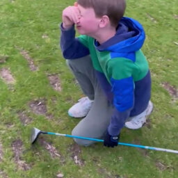 Nine-year-old boy's hole in one caught on camera