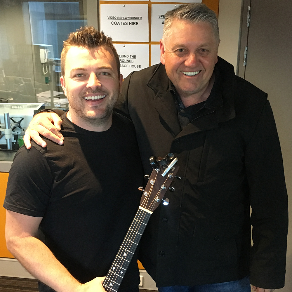 Country musician Travis Collins in studio