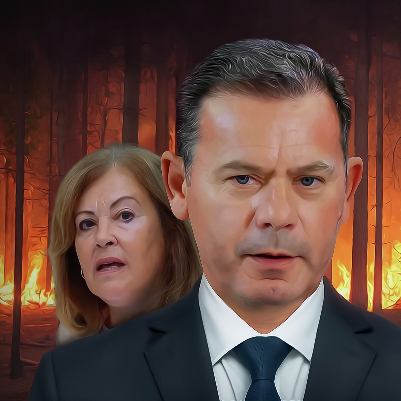 O interesse político de Montenegro também sobrevoou os fogos