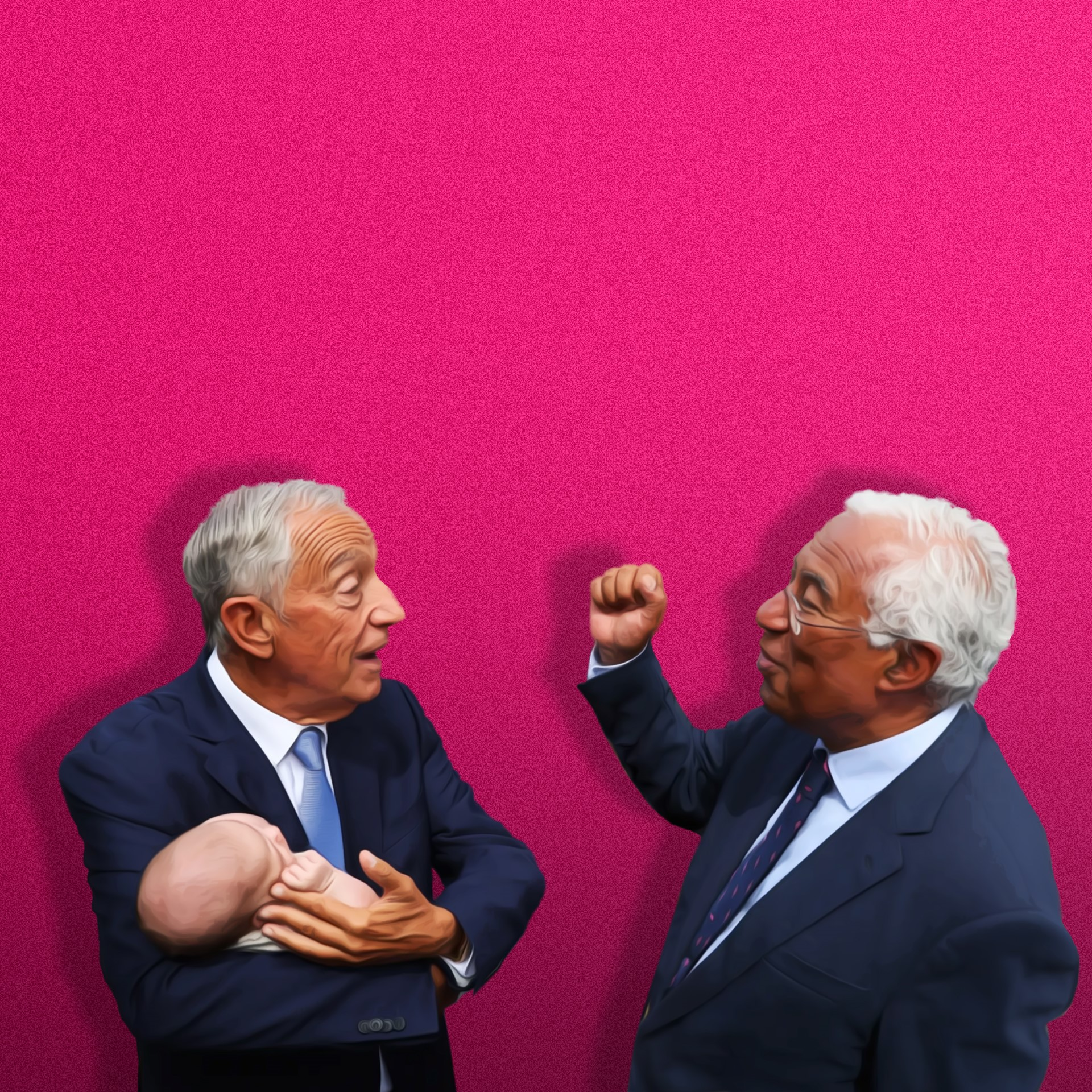 Os jovens de Costa e o bebé no colo de Marcelo