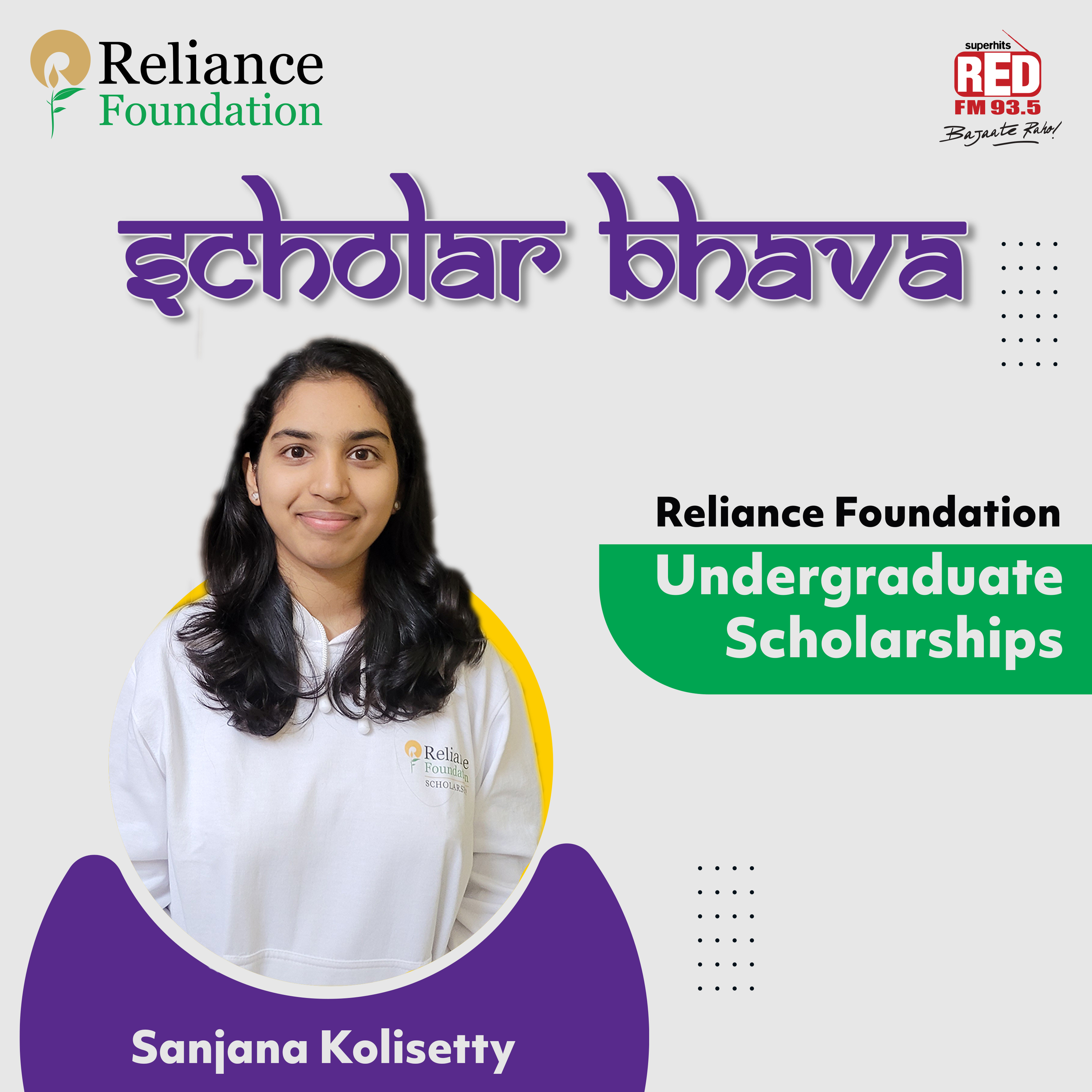 Scholarship Sanjana Kolisetty(Undergraduate Scholarships)