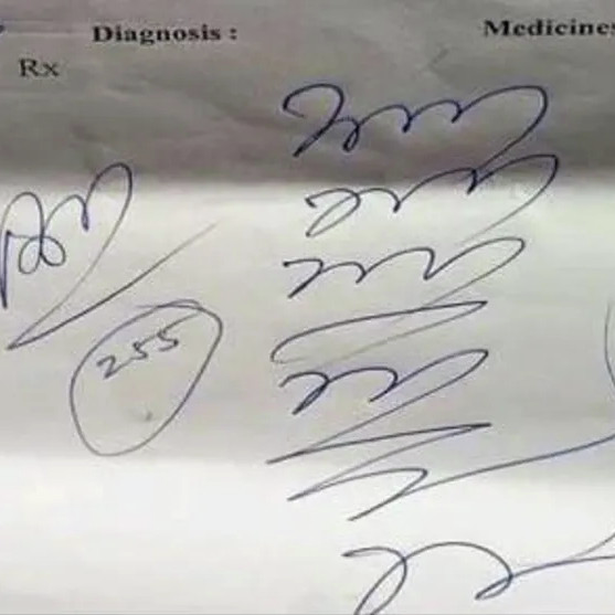 Handskrifklasse voorgeskryf vir dokters