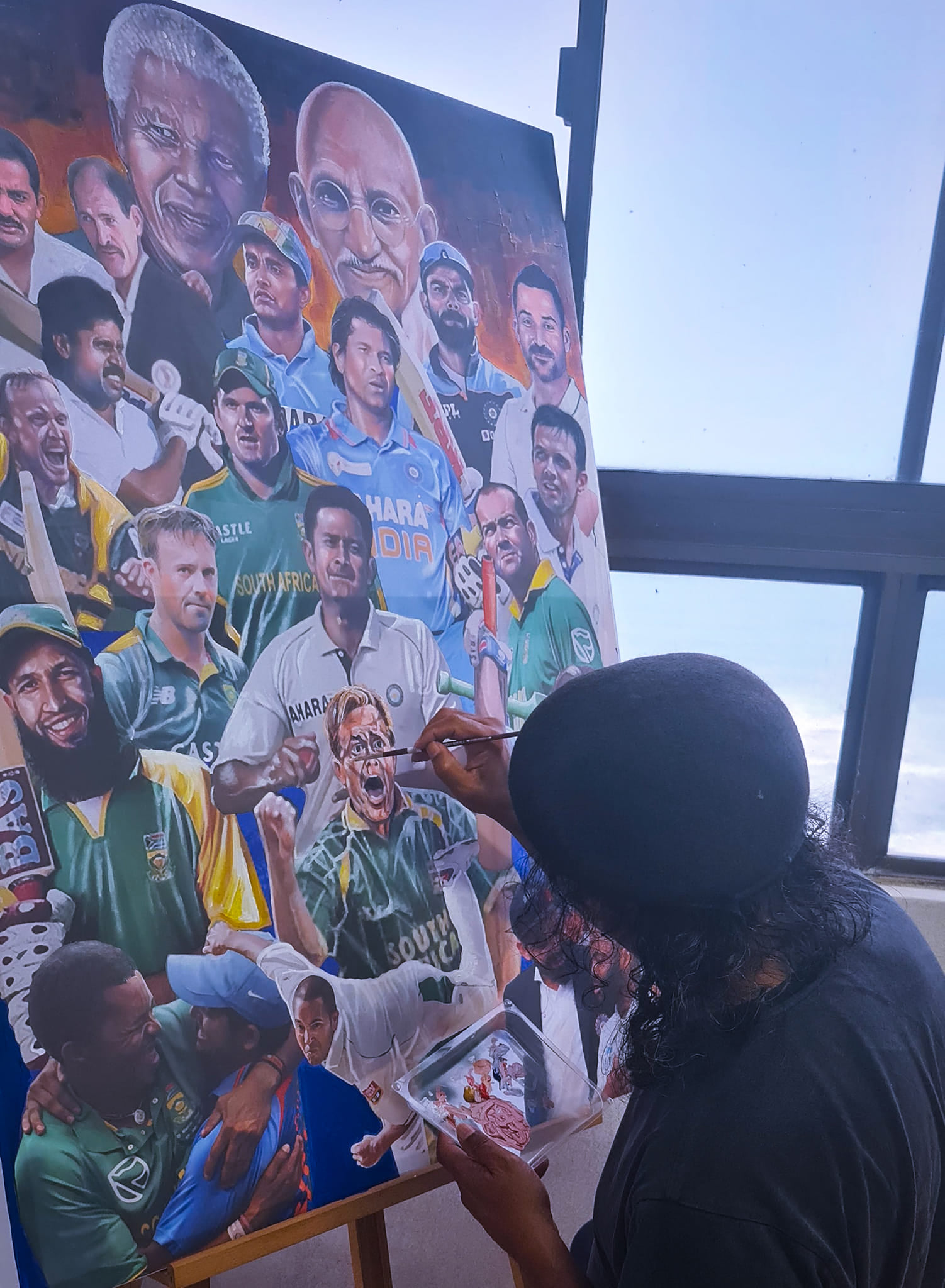 NANDA SOOBBEN - SA INDIA CRICKET PAINTING