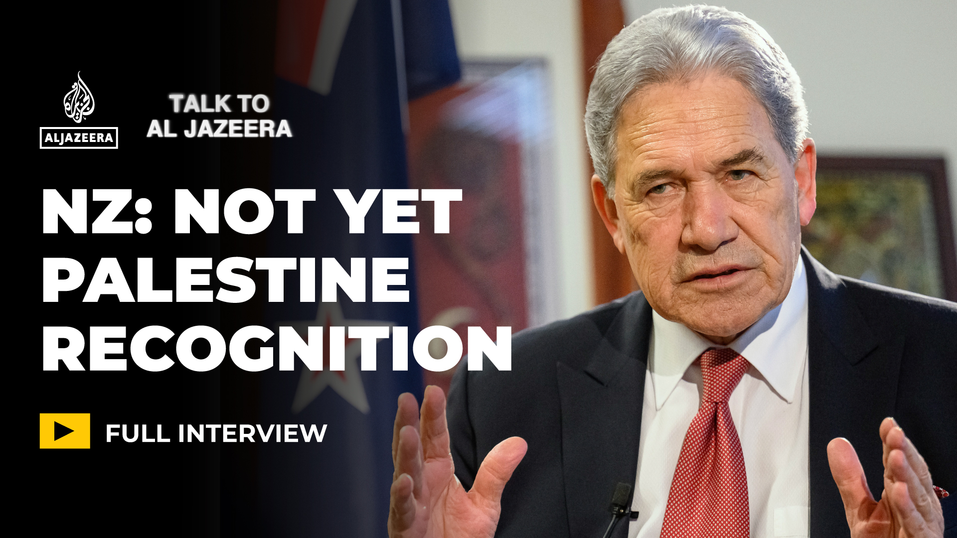 Winston Peters: Why hasn't New Zealand recognised Palestine?