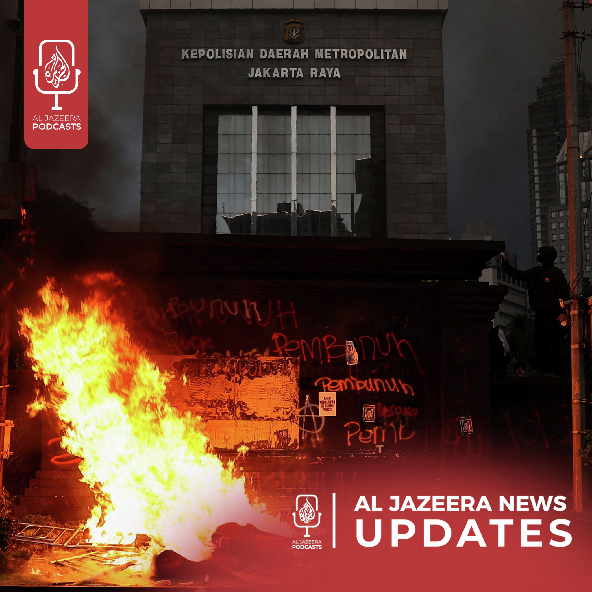 Anti-government protests in Indonesia turn violent, Israeli strikes target refugee camp