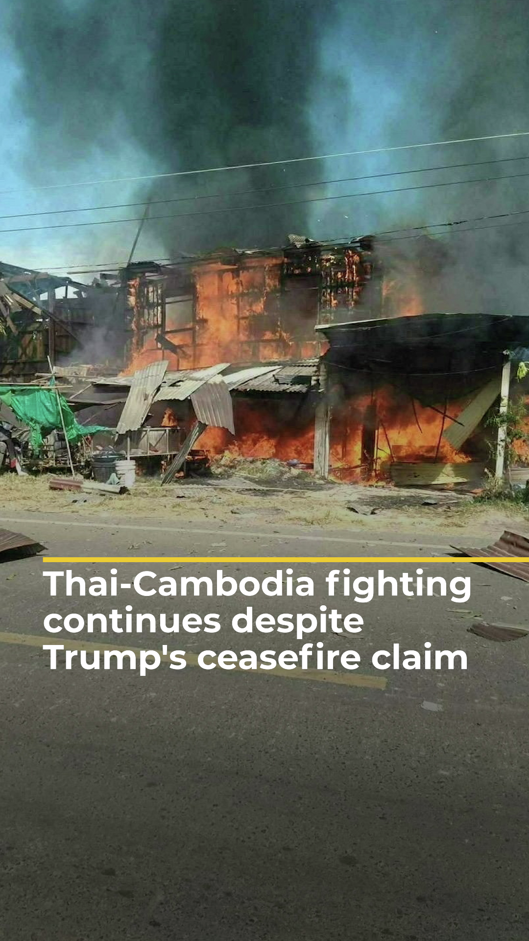 Thai-Cambodia fighting continues despite US ceasefire claim | AJ #shorts