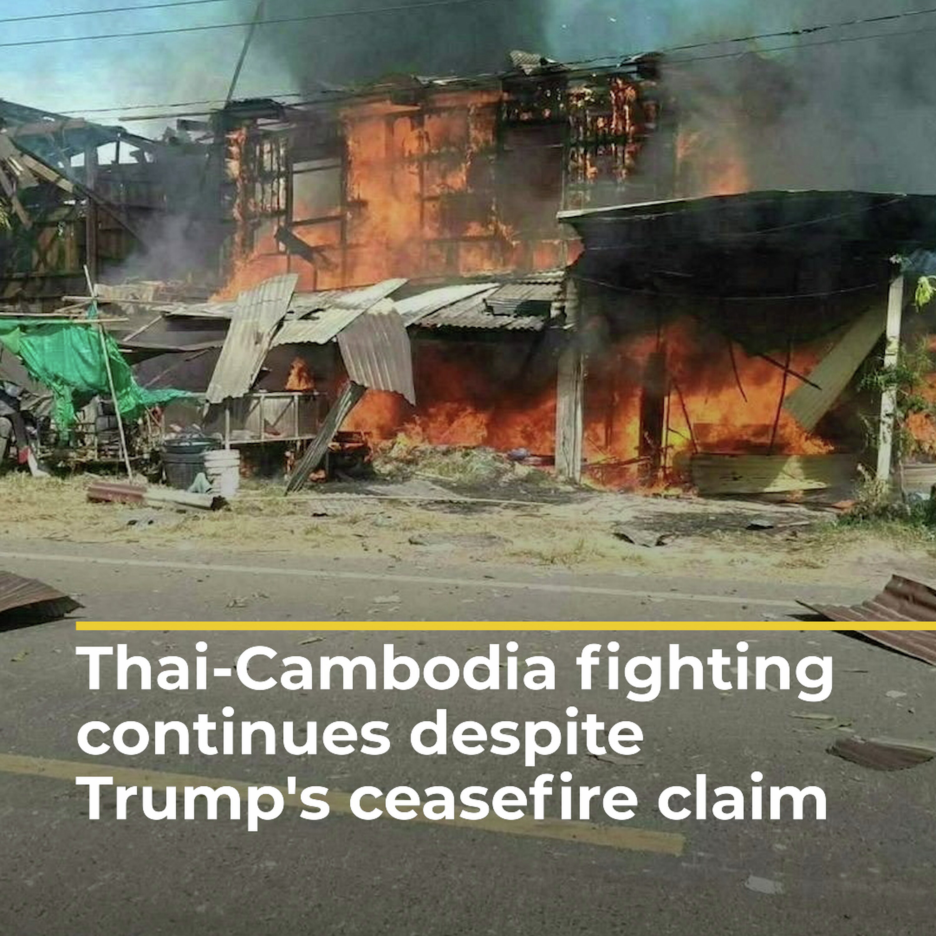 Thai-Cambodia fighting continues despite US ceasefire claim | AJ #shorts Thai-Cambodia fighting continues despite US ceasefire claim | AJ #shorts