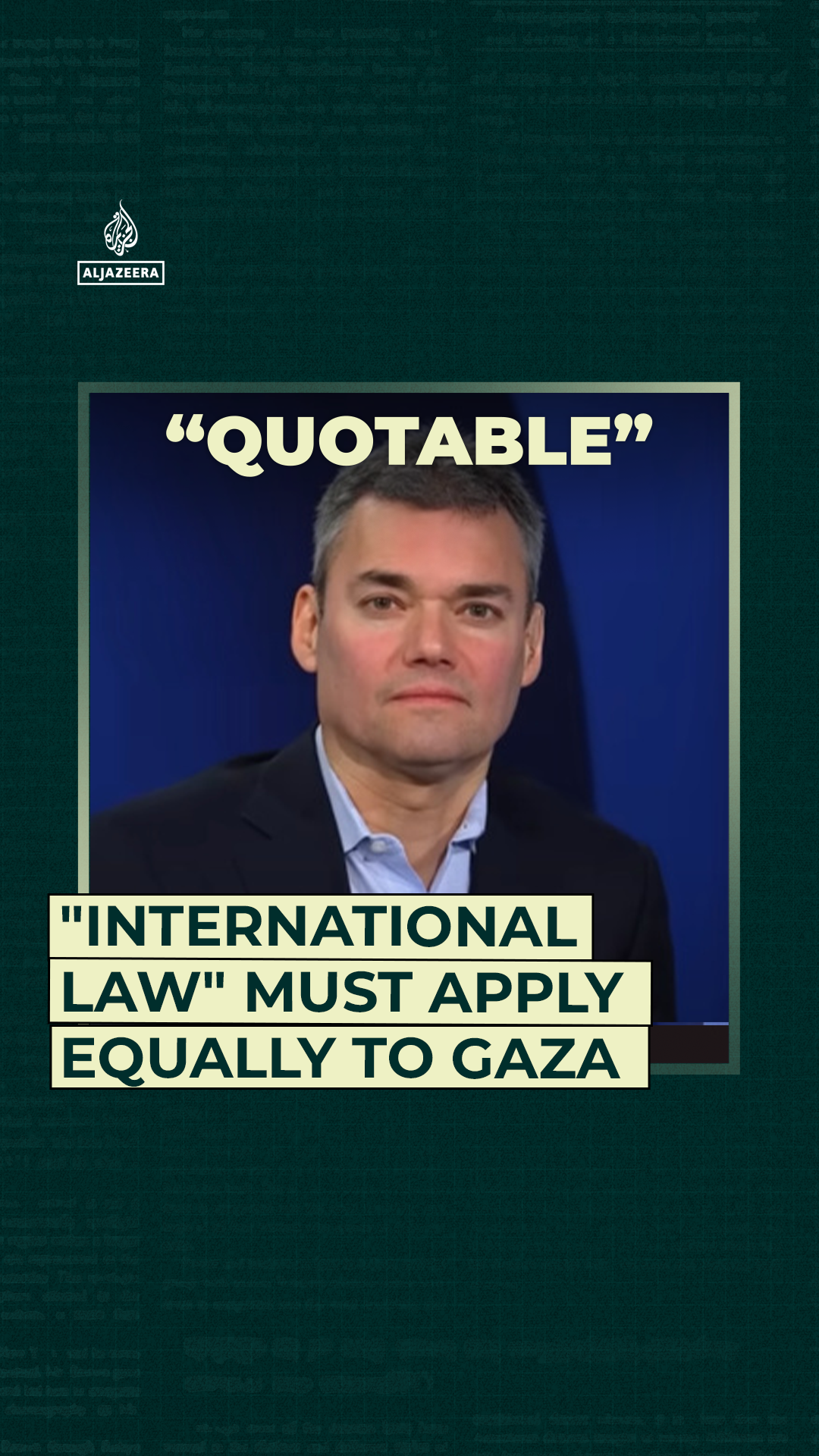 “International Law” must apply equally to Gaza