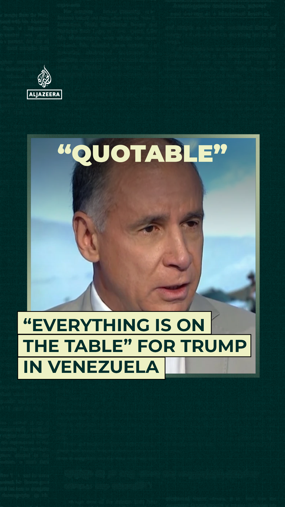 “Everything is on the table” for Trump in Venezuela