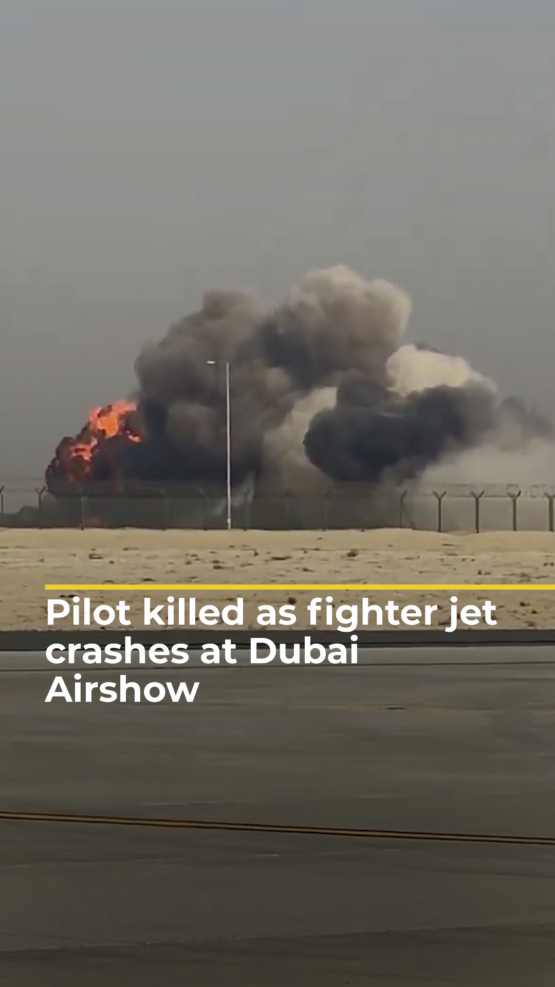 Pilot killed as fighter jet crashes at Dubai Airshow | AJ #shorts