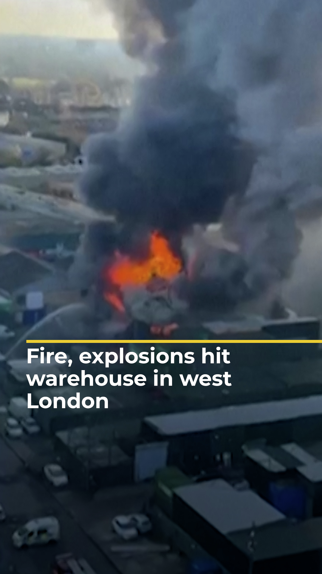 Major fire and explosions hit warehouse in west London | AJ #shorts