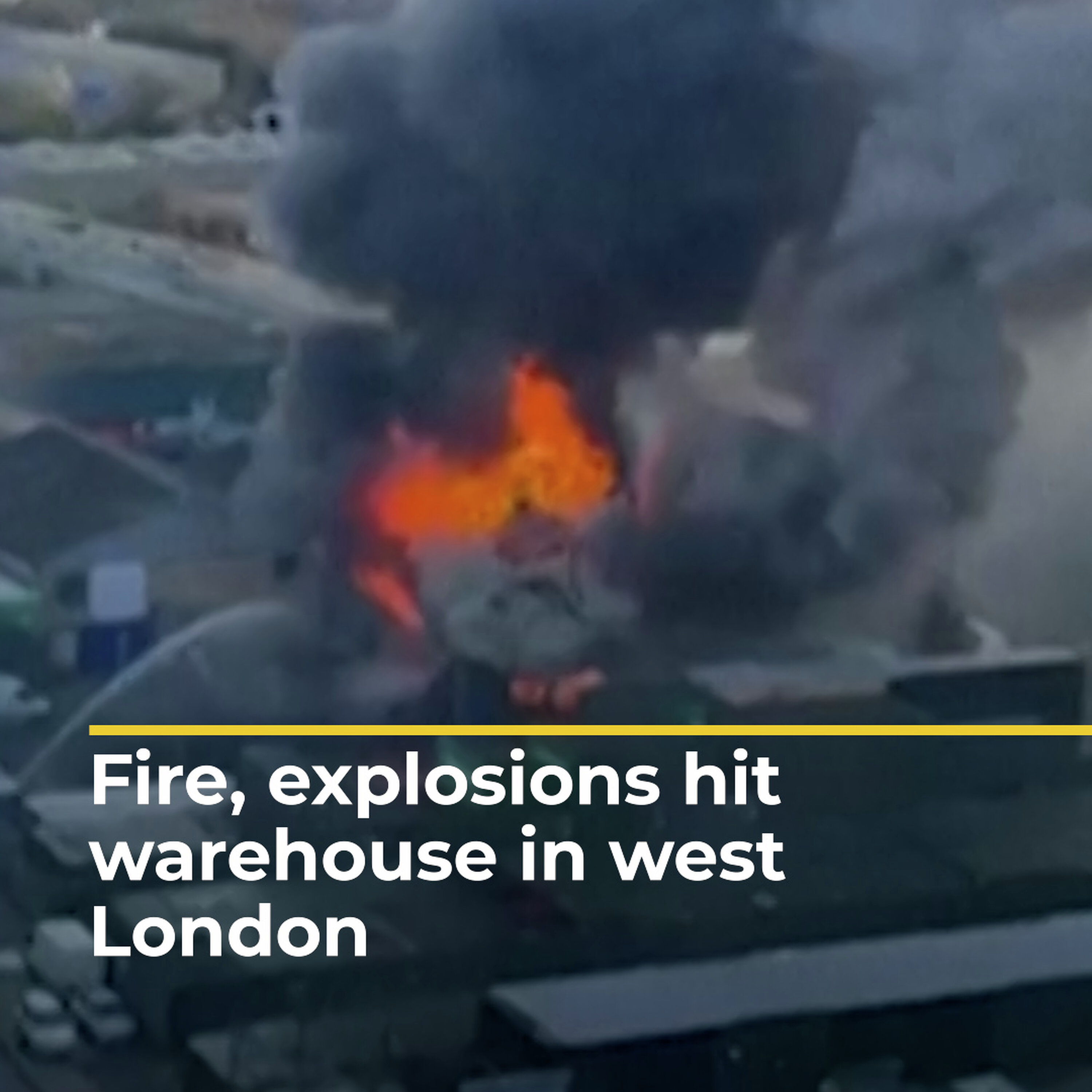Major fire and explosions hit warehouse in west London | AJ #shorts Major fire and explosions hit warehouse in west London | AJ #shorts