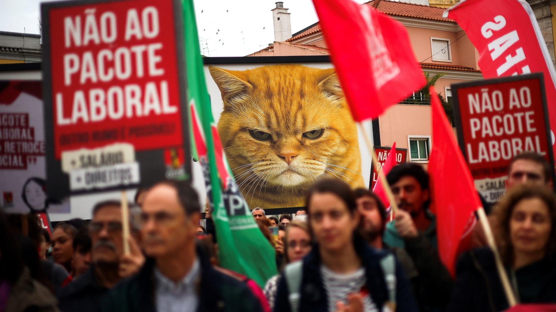 Portugal general strike: Tens of thousands protest against new labour law