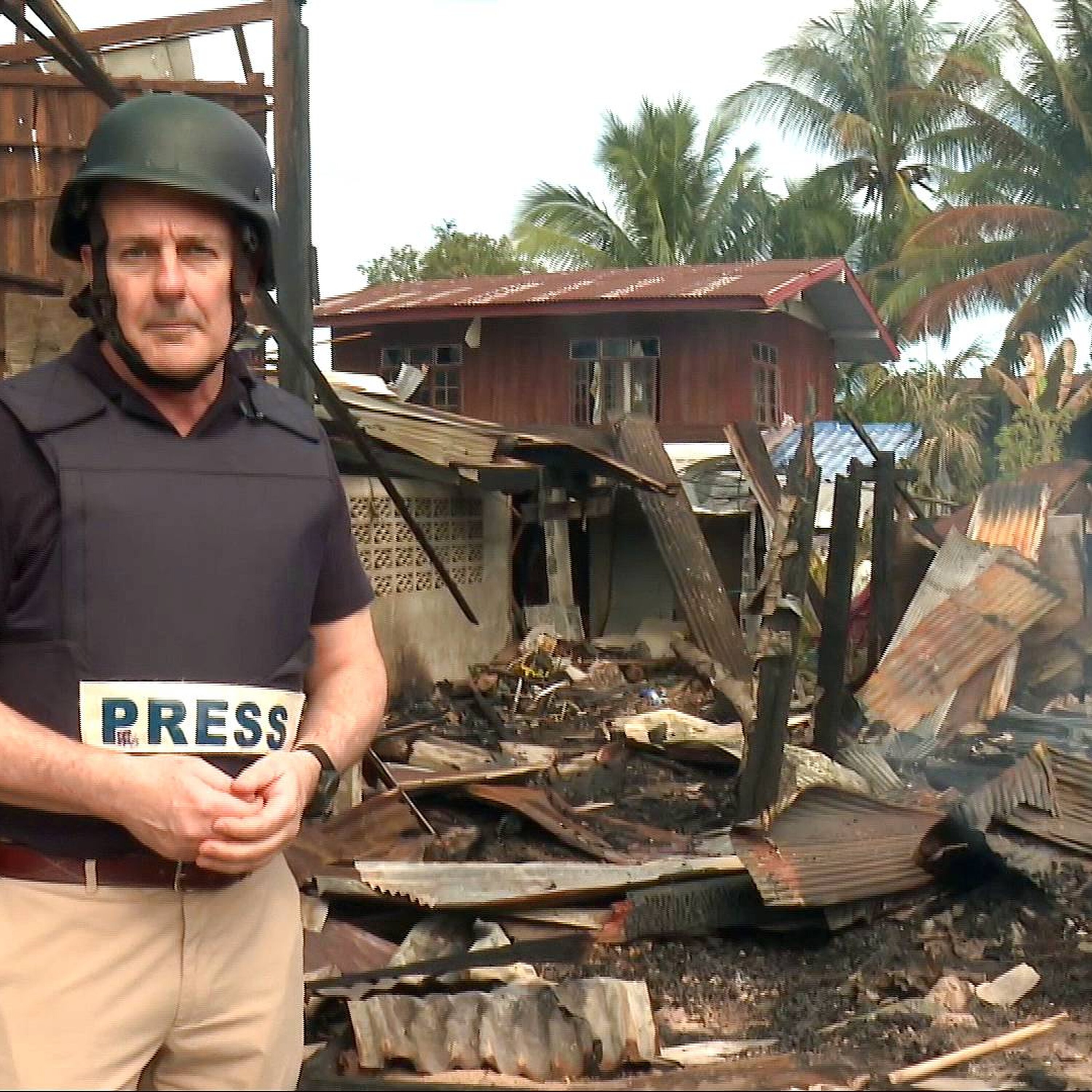 Thai border village in ruins after Cambodian rocket barrage Thai border village in ruins after Cambodian rocket barrage