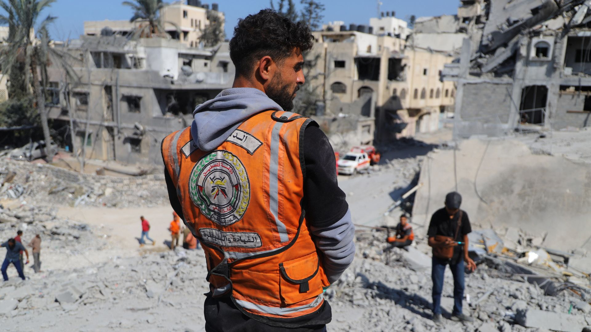 Gaza civil defence workers use fragile ceasefire to recuperate after two years of war