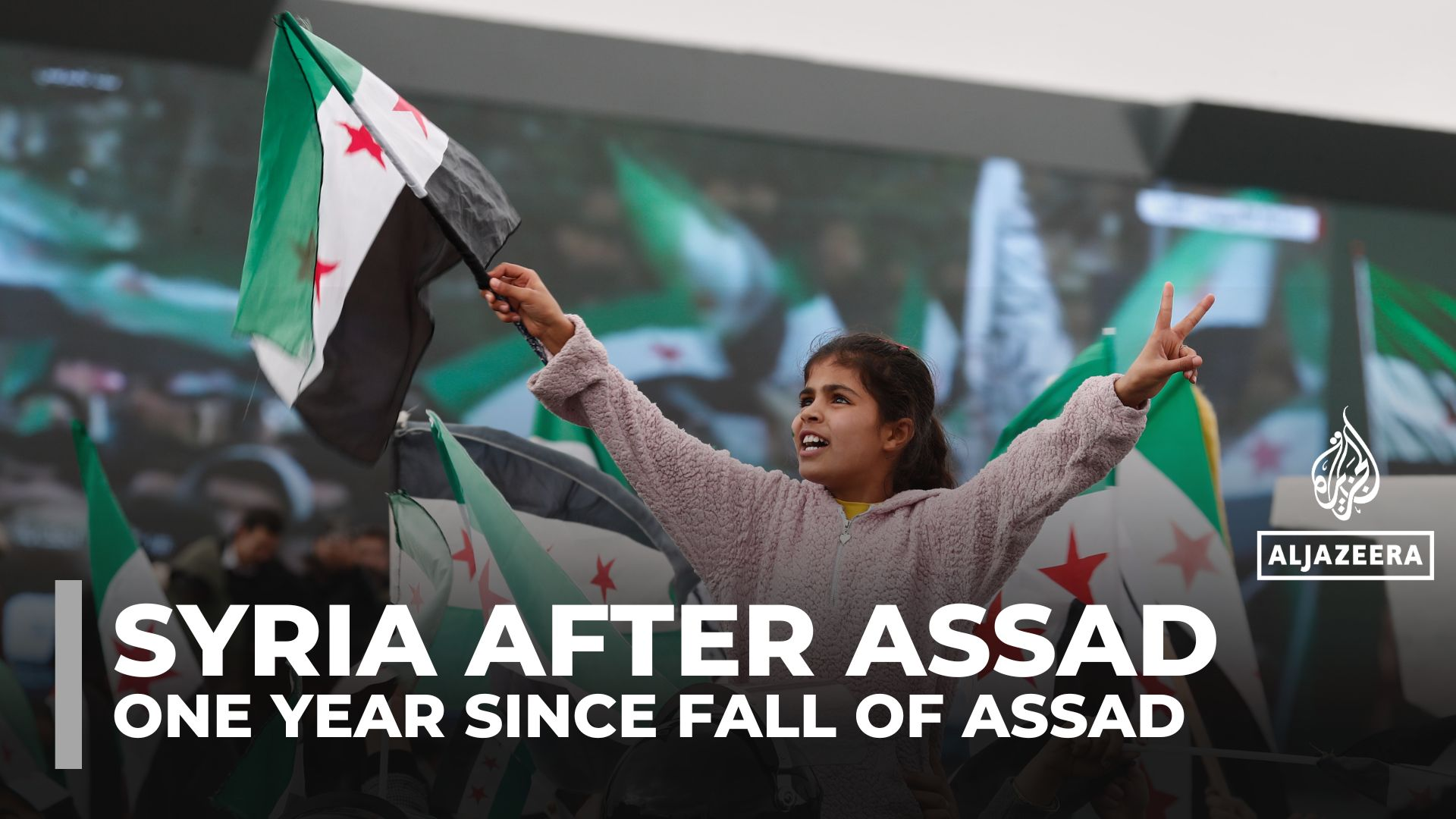 With flags and fireworks, Syrians celebrate one year since fall of al-Assad