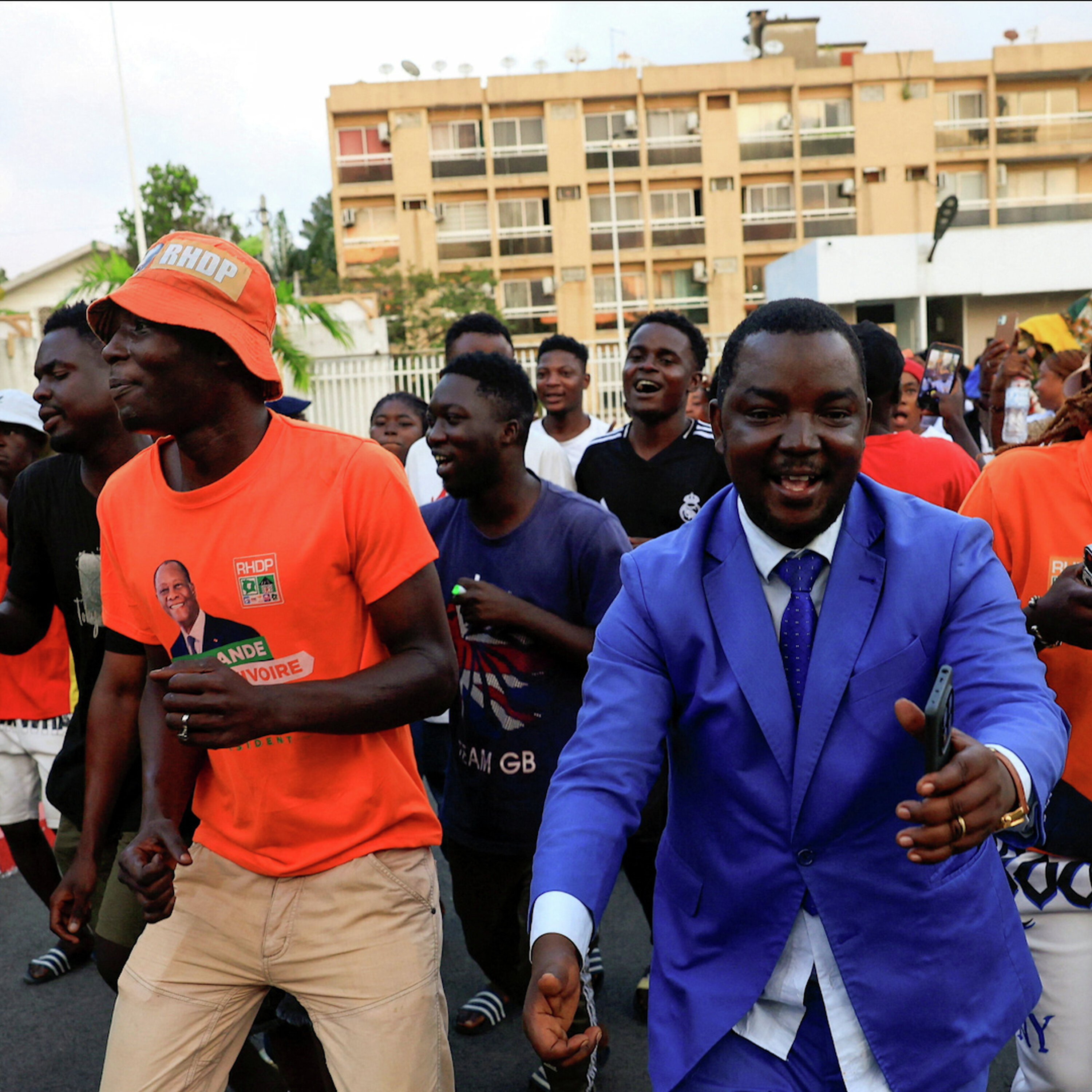 Supporters celebrate Ivory Coast president's massive election victory Supporters celebrate Ivory Coast president's massive election victory