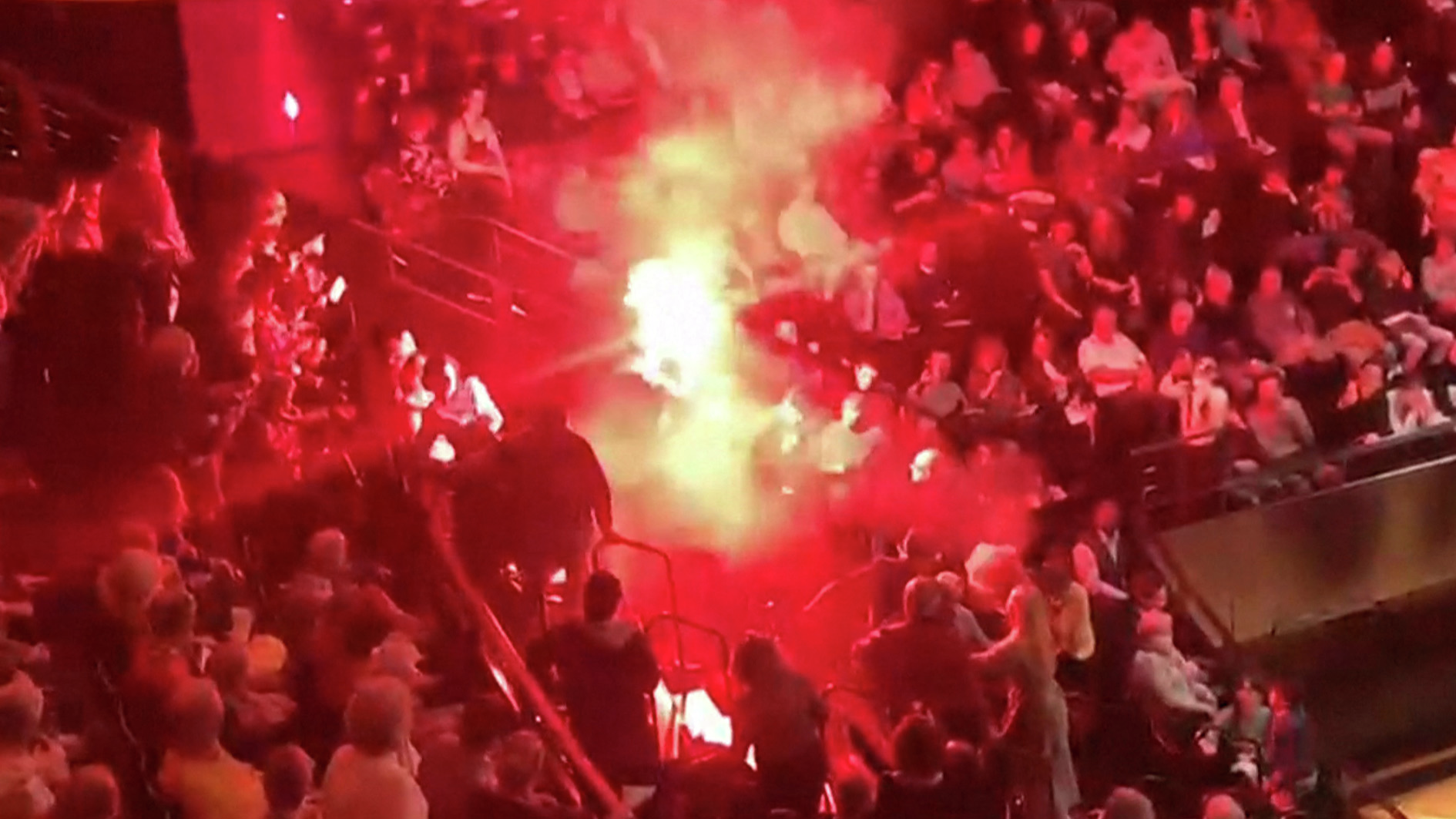 Israeli orchestra interrupted by protester with flare