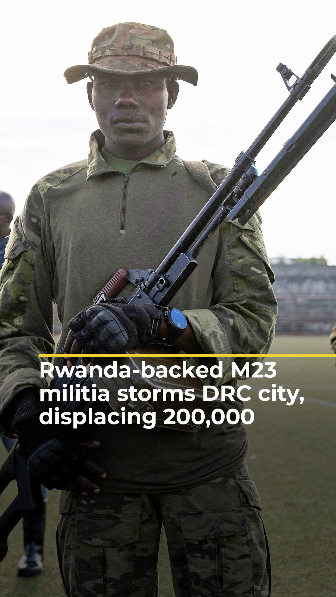 Rwanda-backed M23 militia storms DRC city, displacing 200,000 | #ajshorts