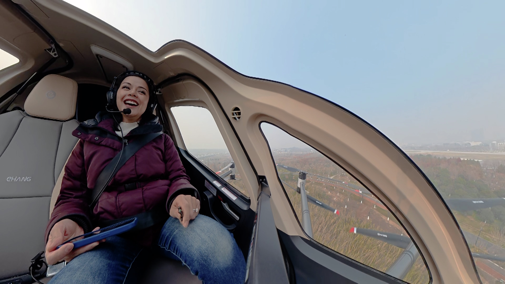 Al Jazeera reporter tries out pilotless drone taxi