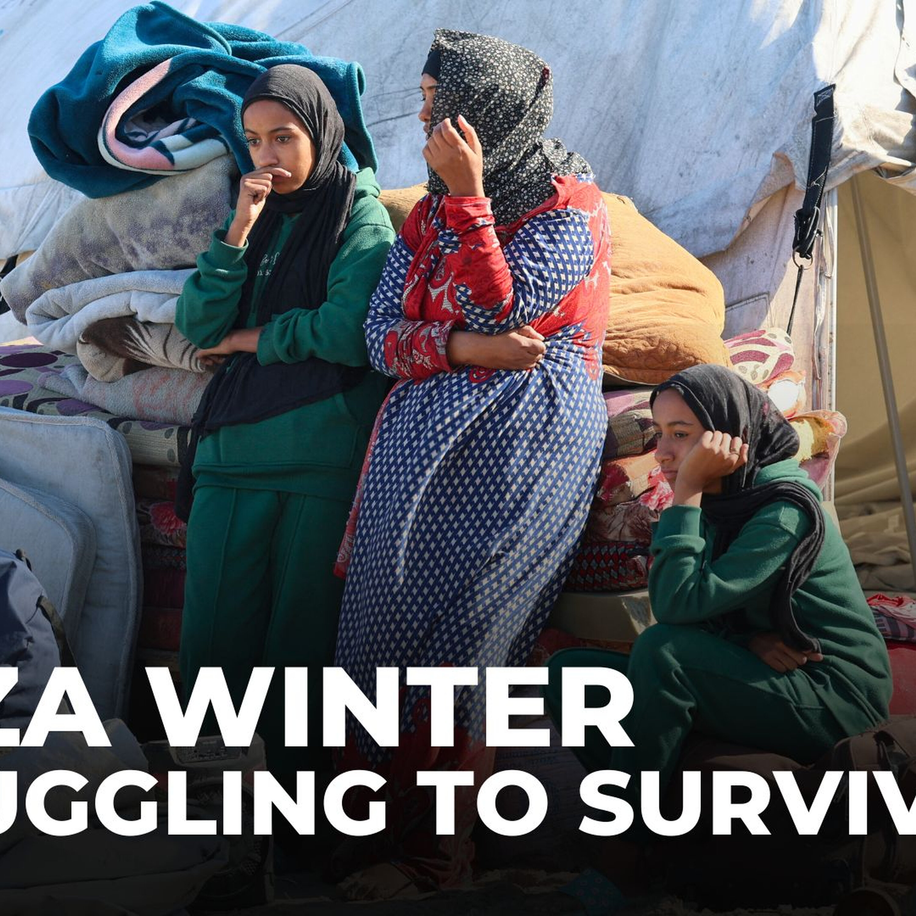 Displaced Palestinians struggle to survive as winter weather takes hold in Gaza Displaced Palestinians struggle to survive as winter weather takes hold in Gaza